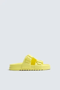 RUBBERIZED DOUBLE STRAP SANDALS