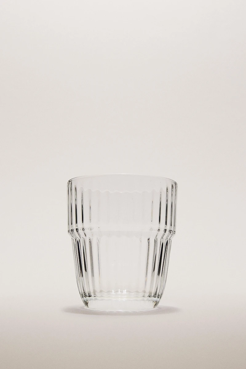 RAISED DESIGN GLASS TUMBLER