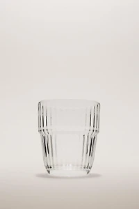RAISED DESIGN GLASS TUMBLER