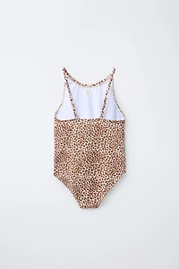 6 YEARS/ ANIMAL PRINT CUT-OUT SWIMSUIT