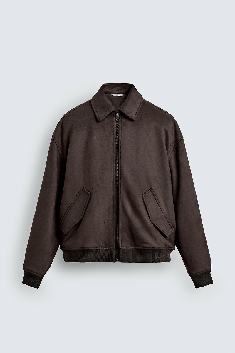 BLOUSON MATELASSÉ EFFET DAIM