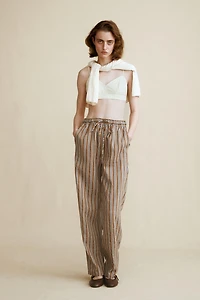 STRIPED LINEN PANTS CREATED BY CARAMEL LONDON X ZARA