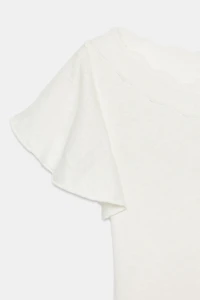 RUFFLED LACE SLEEVE TOP