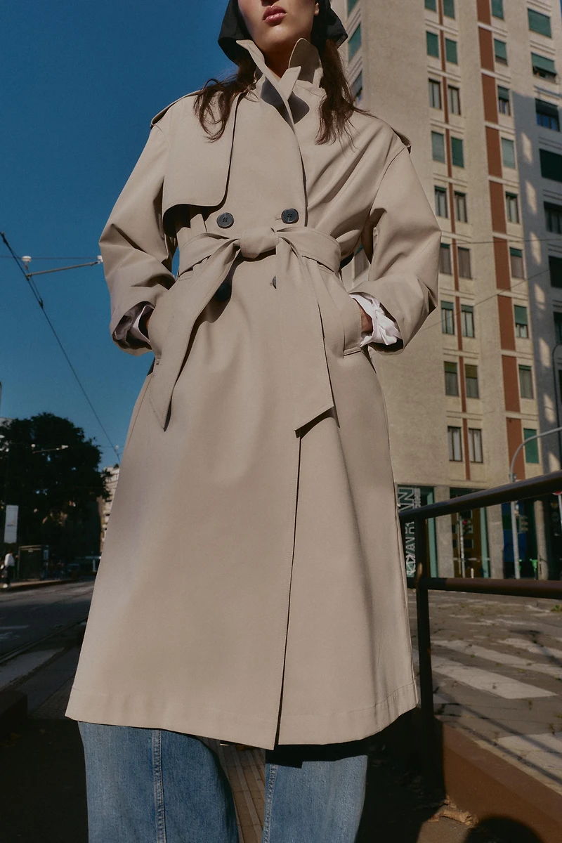 TRENCH LONG CEINTURÉ WINDPROOF WATER REPELLENT