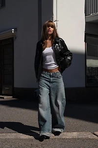 JEAN TRF BAGGY REPLIÉ TAILLE MI-HAUTE
