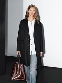 Long wool blend coat