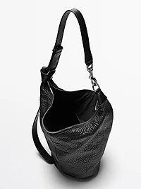 Nappa leather bucket bag