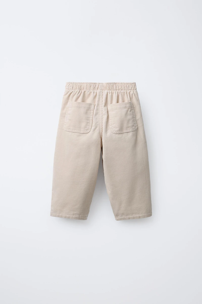 LINED CORDUROY PANTS WITH BUTTONS