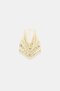 BEADED HALTER TOP