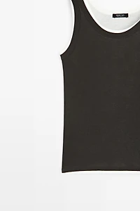 Double-layer strappy top with jewel detail