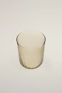 GLASS TUMBLER WITH RAISED LINES