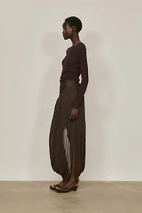 Transparent silk blend top with long sleeves - LIMITED EDITION
