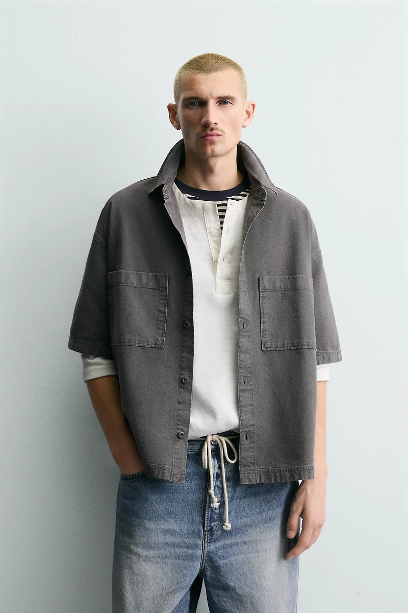 TEXTURED SHIRT WITH POCKETS