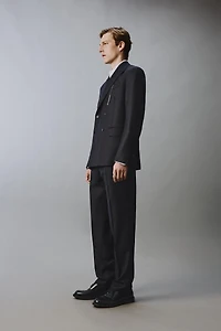 100% WOOL PINSTRIPE SUIT BLAZER