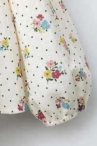 LACE TRIM FLORAL PRINT SHIRT