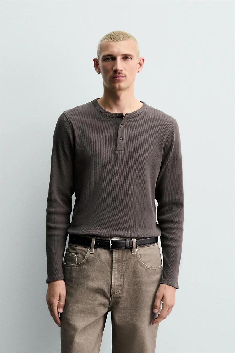 COTTON-HEMP BAKER COLLAR T-SHIRT