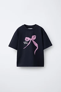BOW PRINT T-SHIRT