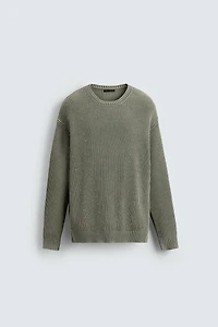 WASHED RIBBED SWEATER