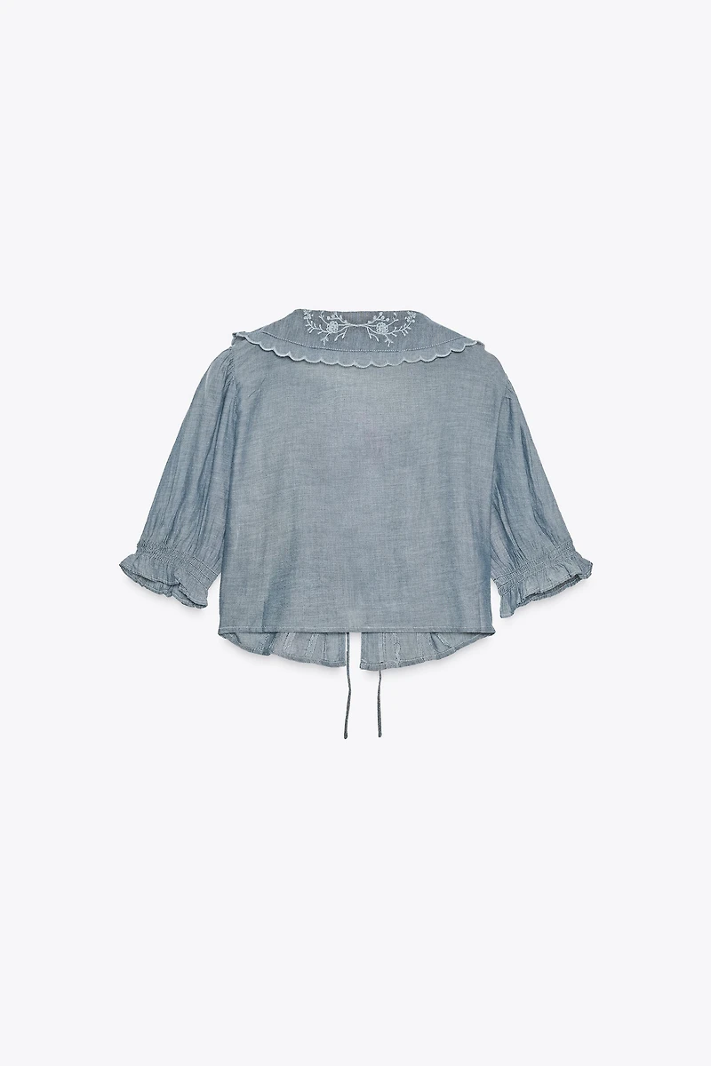 CHEMISE COURTE BRODERIES