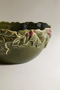 CHRISTMAS HOLLY PORCELAIN BOWL