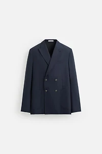 WOOL BLEND DOUBLE BREASTED BLAZER