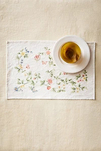 SET DE TABLE JACQUARD ET IMPRIMÉ FLORAL