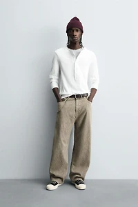 WASHED PRINT BAGGY FIT PANTS