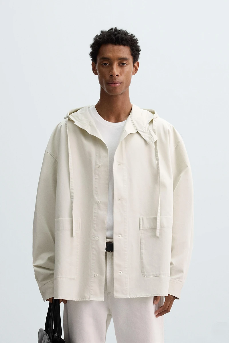 OVERSIZED FIT HOODED OVERSHIRT