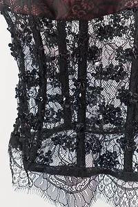 SEQUIN LACE CORSET TOP