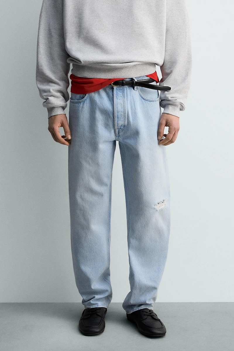JEANS STRAIGHT FIT DÉCHIRURES