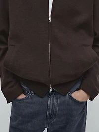 Short double wool blend jacket