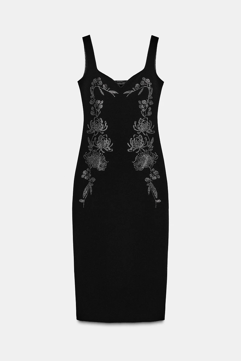 SPARKLY STRETCH MIDI DRESS