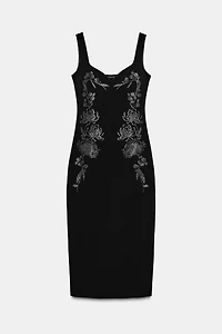 SPARKLY STRETCH MIDI DRESS