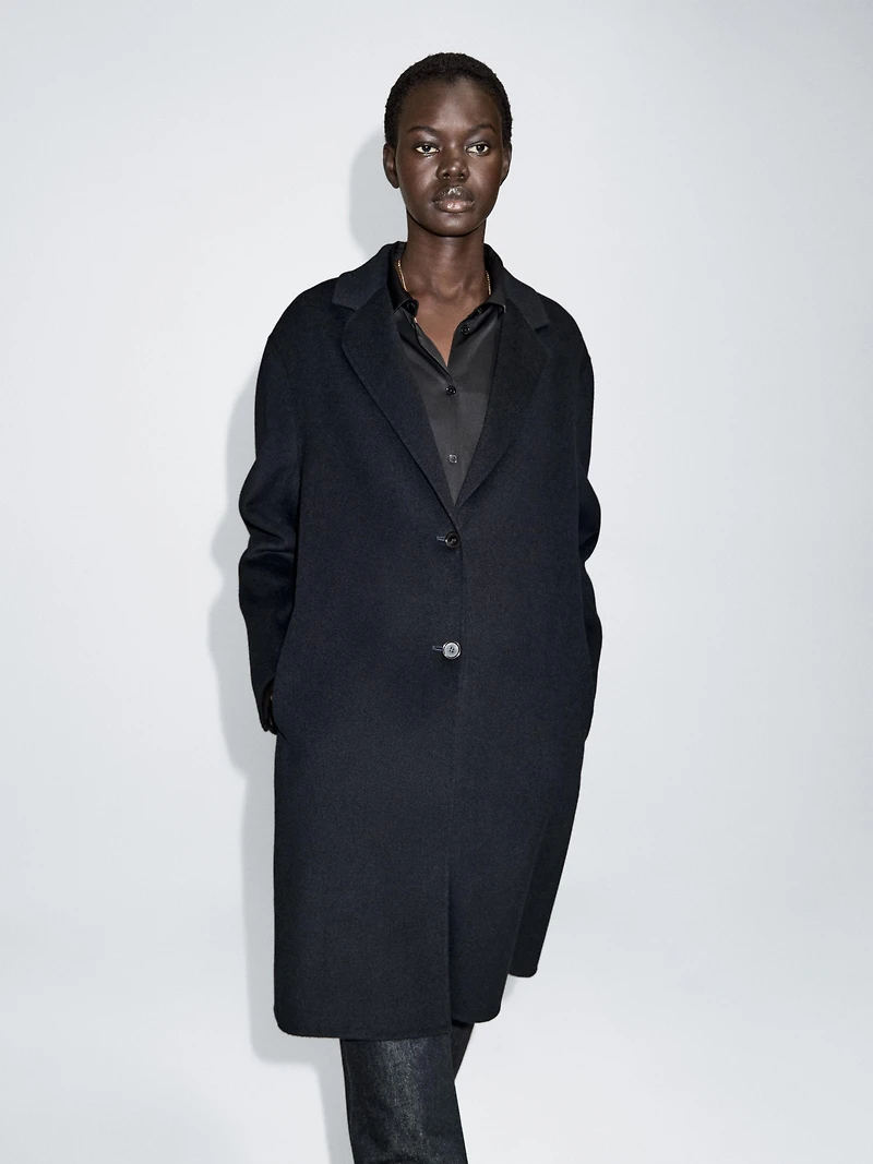 Two-button wool blend coat