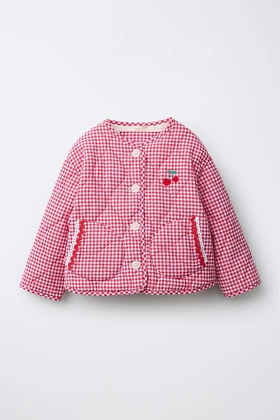 GINGHAM CHECK QUILTED JACKET