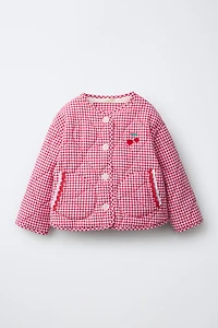 GINGHAM CHECK QUILTED JACKET