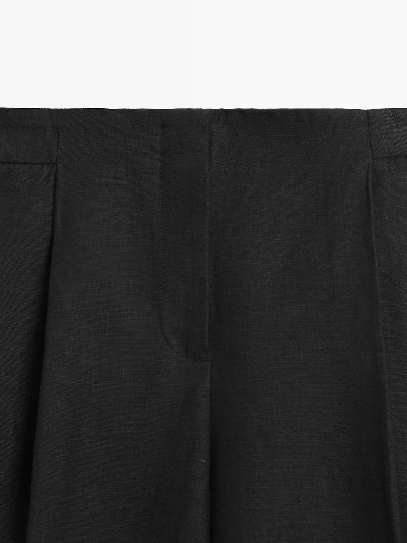 Flowing linen suit trousers