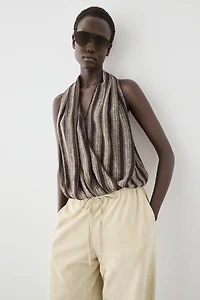 Surplice top with striped detail