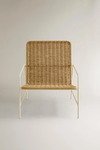 WOVEN OUTDOOR CHAIR WITH METAL FRAME