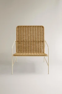 WOVEN OUTDOOR CHAIR WITH METAL FRAME