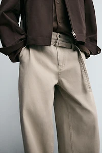 WIDE BALLOON FIT PANTS WITH BELT