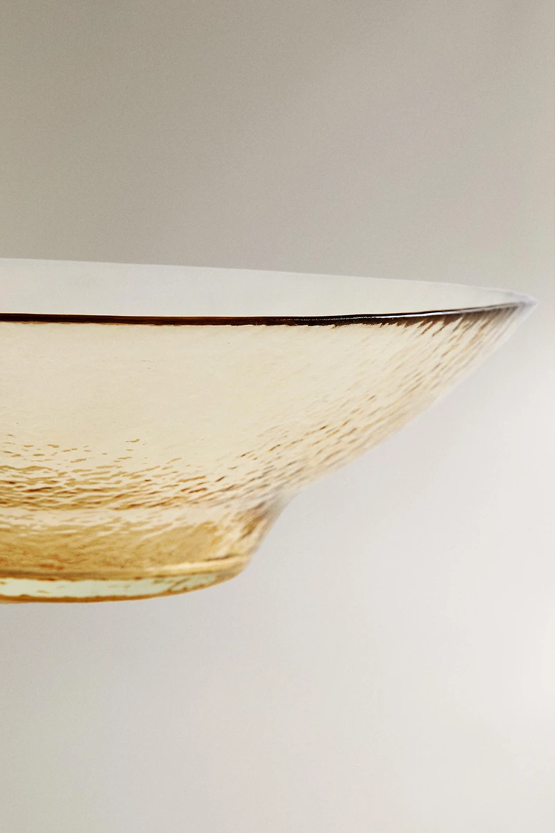 TEXTURED GLASS SALAD BOWL