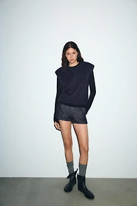 WOOL AND ALPACA SHOULDER PAD VEST