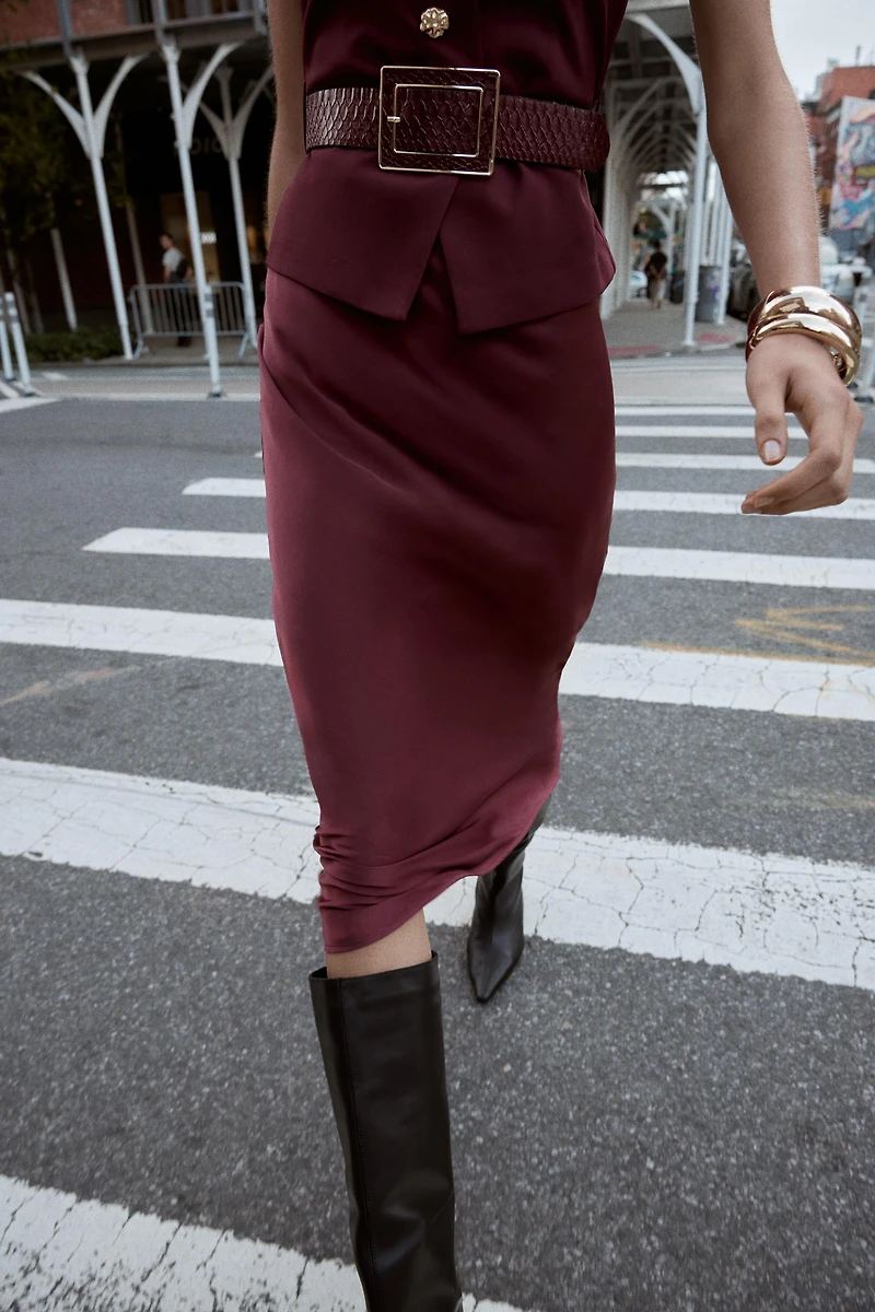 ROBE MIDI COMBINÉE GILET CEINTURE