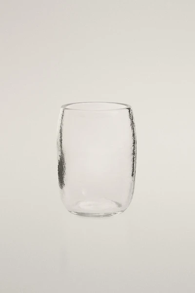 TEXTURED GLASS TOOTHBRUSH TUMBLER