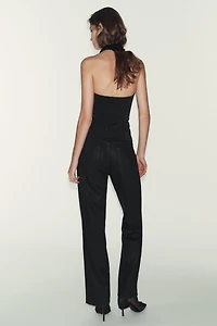 SHINY STRETCH BANDEAU TOP