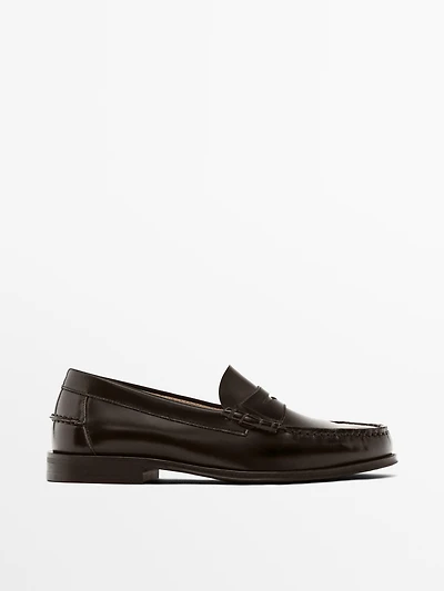 Mocassins cuir patte décorative