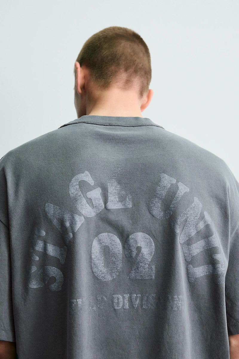 WASHED CONTRAST PRINT T-SHIRT