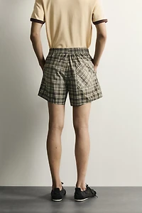 WASHED CHECKERED SHORTS