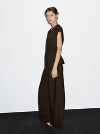High-waist wide-leg trousers